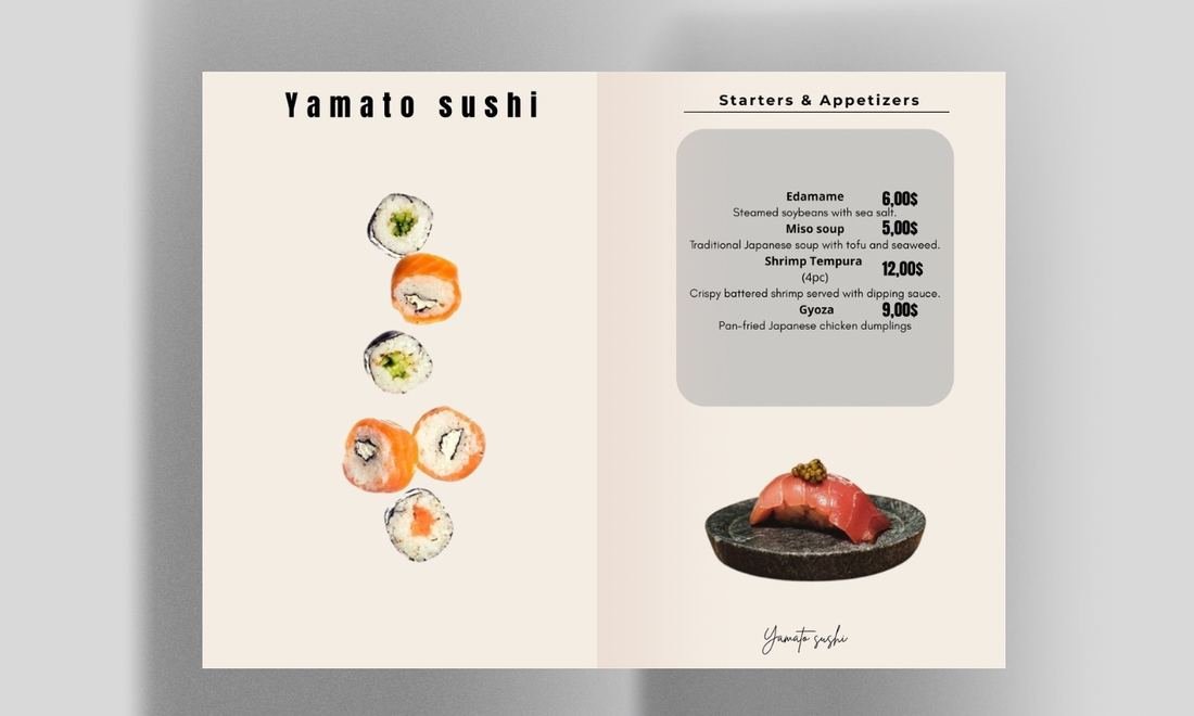 Yamato Sushi — carte menu